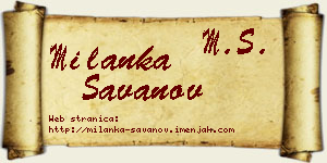 Milanka Savanov vizit kartica